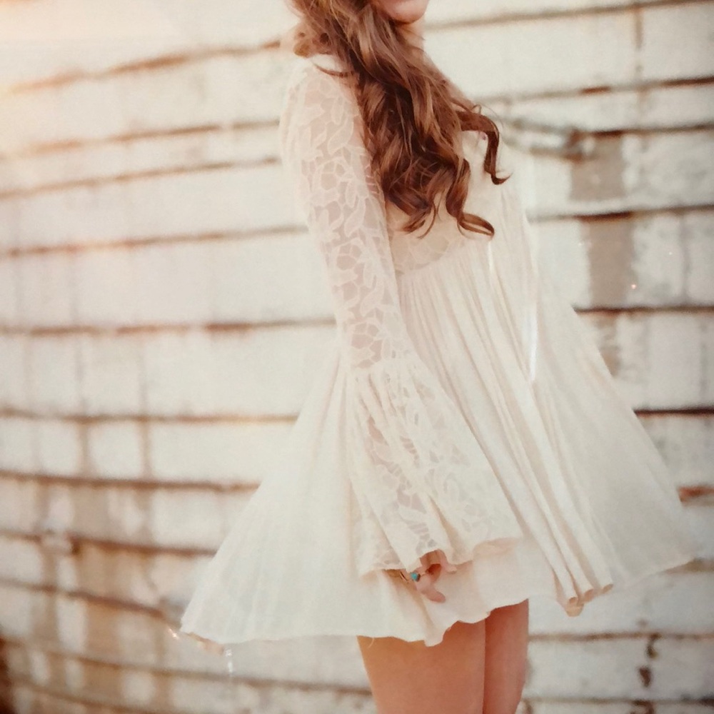 Free people sheer long sleeve dress